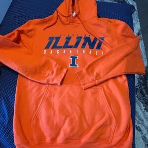 Port and Company Orange Fighting Illinois Basketball Hoodie